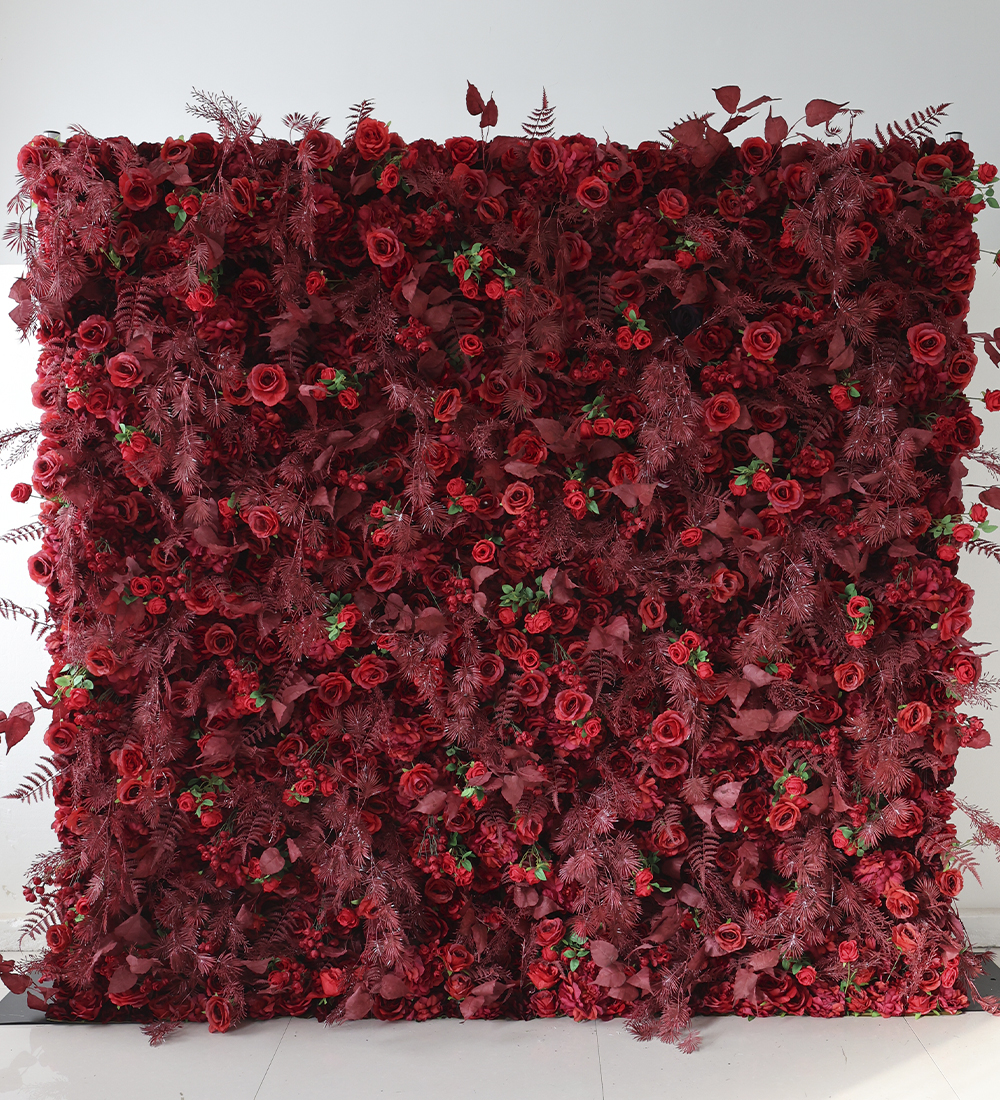 red flower wall rental